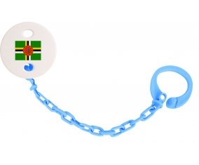Attache-tétine Drapeau Dominique couleur Bleu turquoise