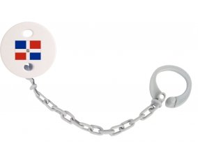 Attache-tetine Drapeau République Dominicaine couleur Grise