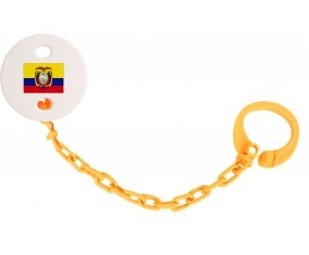 Attache-sucette Drapeau Equateur couleur Orange