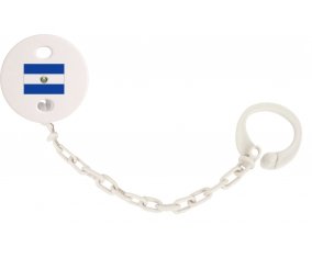 Attache-tetine Drapeau Le Salvador couleur Blanc
