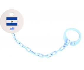 Attache-tetine Drapeau Le Salvador couleur Bleu ciel