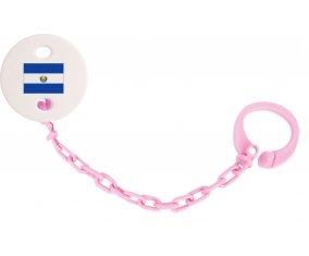 Attache-tetine Drapeau Le Salvador couleur Rose clair