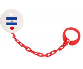 Attache-tetine Drapeau Le Salvador couleur Rouge