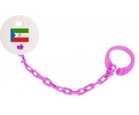 Attache-tétine Drapeau Guinée Équatoriale couleur Rose fuschia