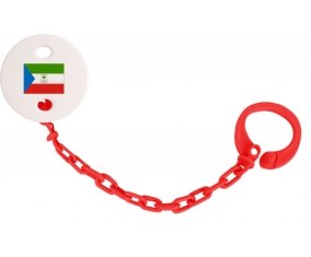 Attache-tétine Drapeau Guinée Équatoriale couleur Rouge