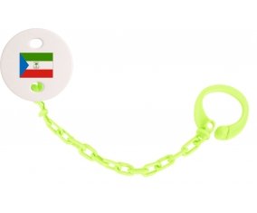 Attache-tétine Drapeau Guinée Équatoriale couleur Verte
