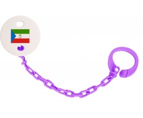 Attache-tétine Drapeau Guinée Équatoriale couleur Violet