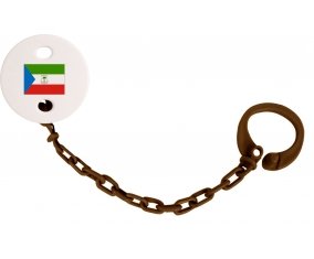 Attache-tétine Drapeau Guinée Équatoriale couleur Marron
