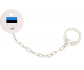 Attache-sucette Drapeau Estonie couleur Blanc