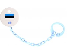 Attache-sucette Drapeau Estonie couleur Bleu ciel