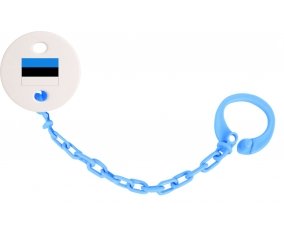 Attache-sucette Drapeau Estonie couleur Bleu turquoise