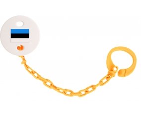 Attache-sucette Drapeau Estonie couleur Orange