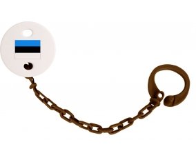 Attache-sucette Drapeau Estonie couleur Marron
