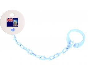 Attache-tetine Drapeau les îles Falkland couleur Bleu ciel