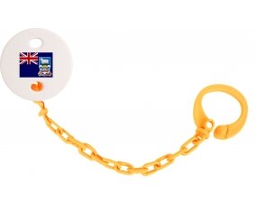Attache-tetine Drapeau les îles Falkland couleur Orange