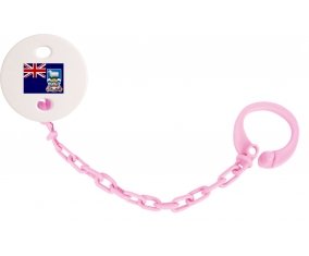 Attache-tetine Drapeau les îles Falkland couleur Rose clair