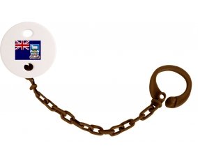 Attache-tetine Drapeau les îles Falkland couleur Marron
