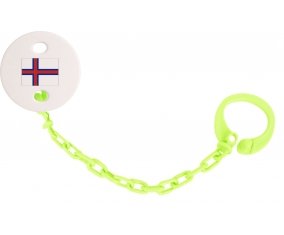 Attache-sucette Drapeau Îles Féroé couleur Verte