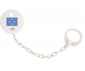 Attache-tétine Drapeau États fédérés de Micronésie couleur Blanc
