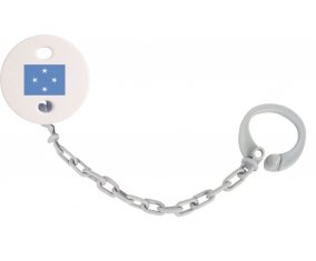 Attache-tétine Drapeau États fédérés de Micronésie couleur Grise