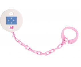 Attache-tétine Drapeau États fédérés de Micronésie couleur Rose clair