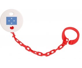 Attache-tétine Drapeau États fédérés de Micronésie couleur Rouge