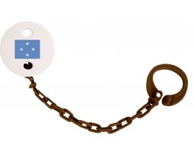 Attache-tétine Drapeau États fédérés de Micronésie couleur Marron