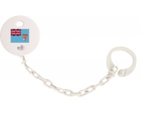 Attache-tetine Drapeau Fidji couleur Blanc
