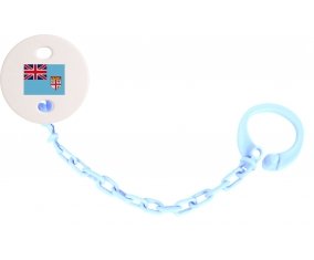Attache-tetine Drapeau Fidji couleur Bleu ciel