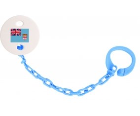 Attache-tetine Drapeau Fidji couleur Bleu turquoise