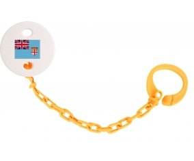 Attache-tetine Drapeau Fidji couleur Orange