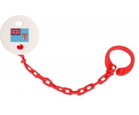 Attache-tetine Drapeau Fidji couleur Rouge