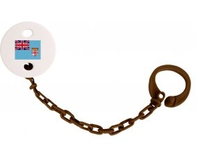 Attache-tetine Drapeau Fidji couleur Marron