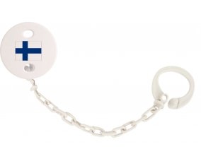 Attache-sucette Drapeau Finlande couleur Blanc