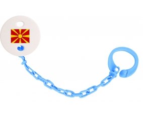 Attache-tétine Drapeau Macédoine du Nord couleur Bleu turquoise