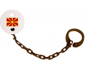 Attache-tétine Drapeau Macédoine du Nord couleur Marron
