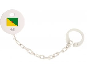 Attache-sucette Drapeau Guyane Française couleur Blanc