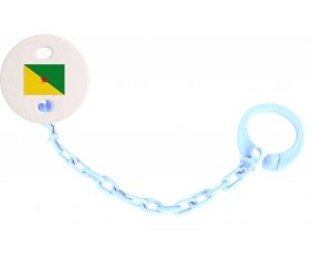 Attache-sucette Drapeau Guyane Française couleur Bleu ciel