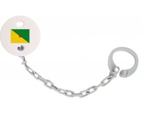 Attache-sucette Drapeau Guyane Française couleur Grise
