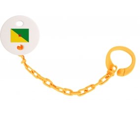 Attache-sucette Drapeau Guyane Française couleur Orange