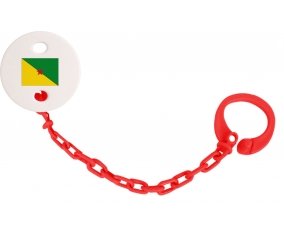 Attache-sucette Drapeau Guyane Française couleur Rouge
