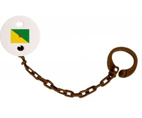 Attache-sucette Drapeau Guyane Française couleur Marron