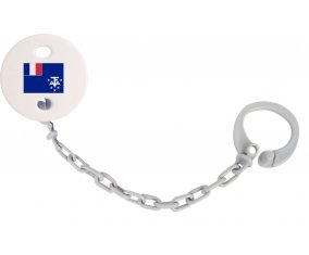 Attache-tetine Drapeau Terres australes françaises couleur Grise