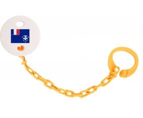 Attache-tetine Drapeau Terres australes françaises couleur Orange