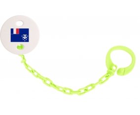Attache-tetine Drapeau Terres australes françaises couleur Verte