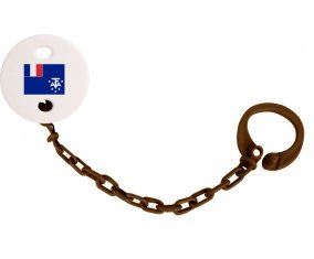 Attache-tetine Drapeau Terres australes françaises couleur Marron