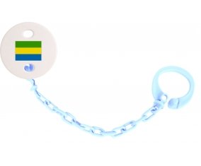 Attache-sucette Drapeau Gabon couleur Bleu ciel