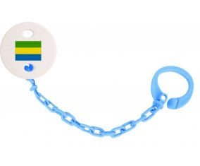 Attache-sucette Drapeau Gabon couleur Bleu turquoise