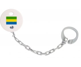 Attache-sucette Drapeau Gabon couleur Grise