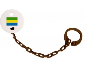 Attache-sucette Drapeau Gabon couleur Marron